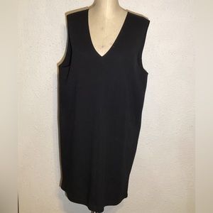 J.crew black v-neck wool dress size large